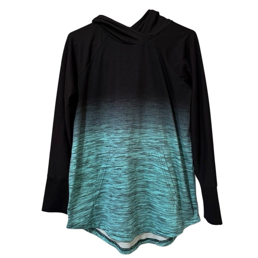LuLaRoe Women Size Medium Hooded Lightweight Long‎ Sleeve Top Shirt Stretch City